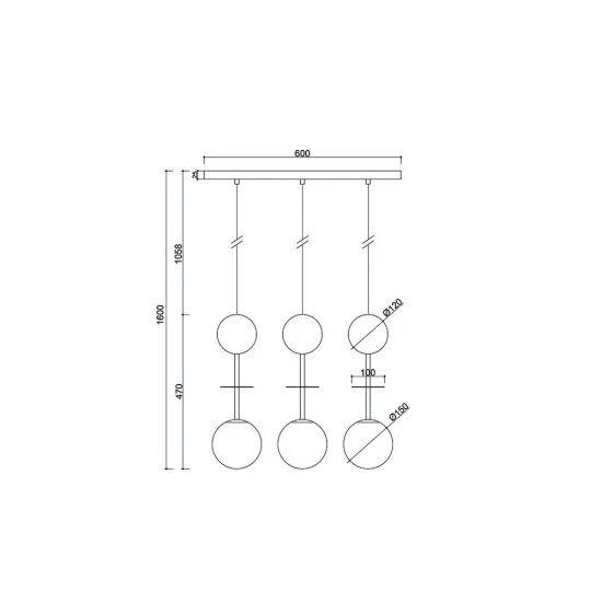 UMMO Lighting Oio  fehér függesztett lámpa (UMM-OIL331P0) G9 3 izzós IP20