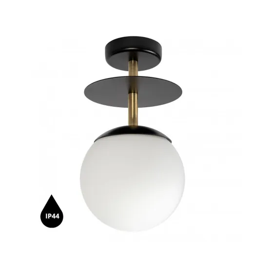 UMMO Lighting Plaat  fekete-fehér vízvédett mennyezeti lámpa (UMM-PLB123S3) E27 1 izzós IP44