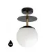 UMMO Lighting Plaat  fekete-fehér vízvédett mennyezeti lámpa (UMM-PLB123S3) E27 1 izzós IP44