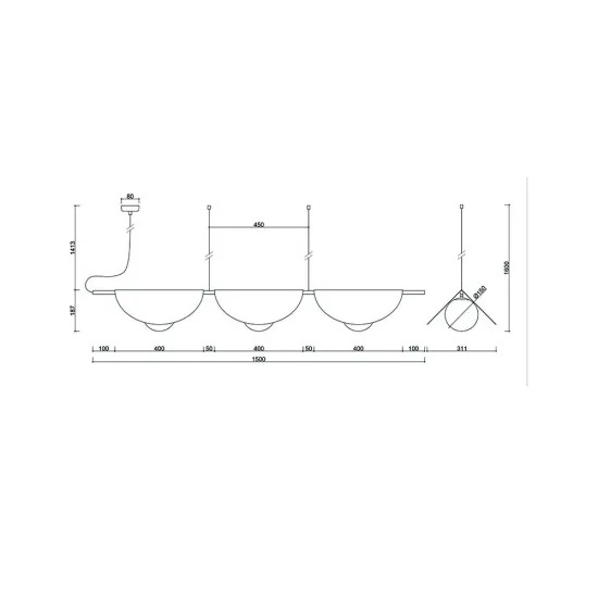 UMMO Lighting Sallo  fekete-fehér függesztett lámpa (UMM-SAC322P0) G9 2 izzós IP20