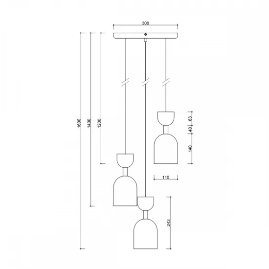 UMMO Lighting Supuru  fehér-arany függesztett lámpa (UMM-SUP331P3) GU10 3 izzós IP20