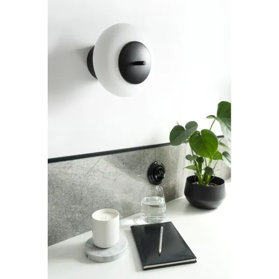 UMMO Lighting Torni  fekete-fehér fali lámpa (UMM-TOB12000) E27 1 izzós IP20