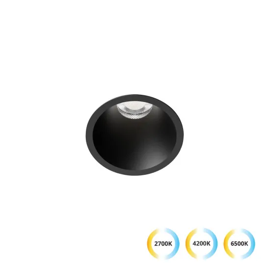 Viokef Dylan fekete LED mennyezetbe építhető lámpa (VIO-4311201) LED 1 izzós IP20