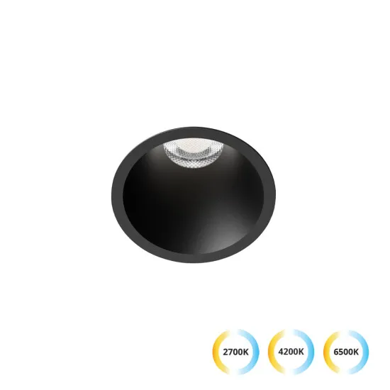 Viokef Dylan fekete LED mennyezetbe építhető lámpa (VIO-4331501) LED 1 izzós IP20