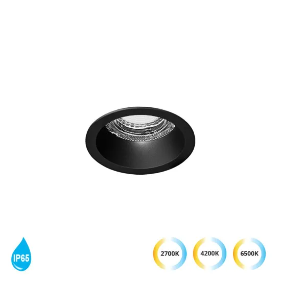 Viokef Ricky fekete LED mennyezetbe építhető spotlámpa (VIO-4335101) LED 1 izzós IP65