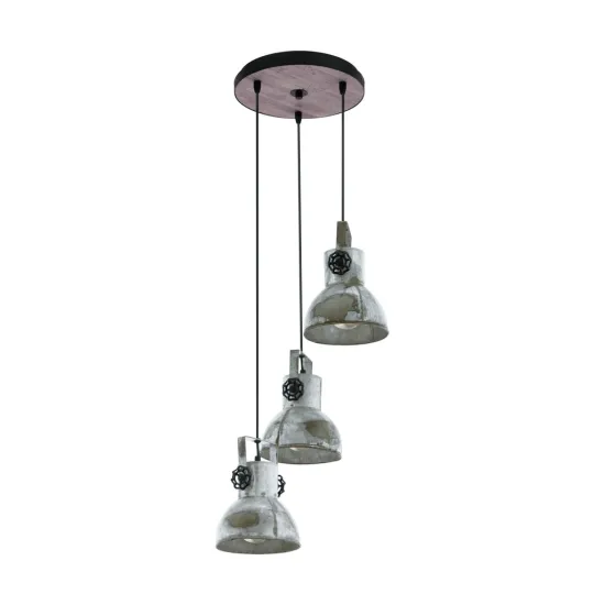 EGLO BARNSTAPLE  barna-szürke függesztett lámpa (EG-49647) E27 3 izzós IP20