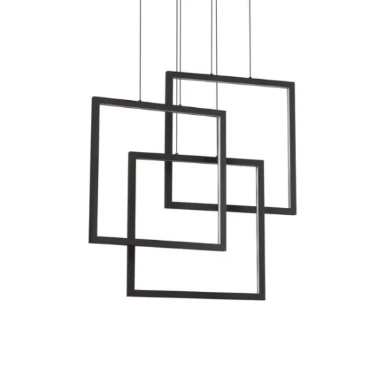 Ideal Lux Frame fekete LED függesztett lámpa (IDE-269375) LED 1 izzós IP20