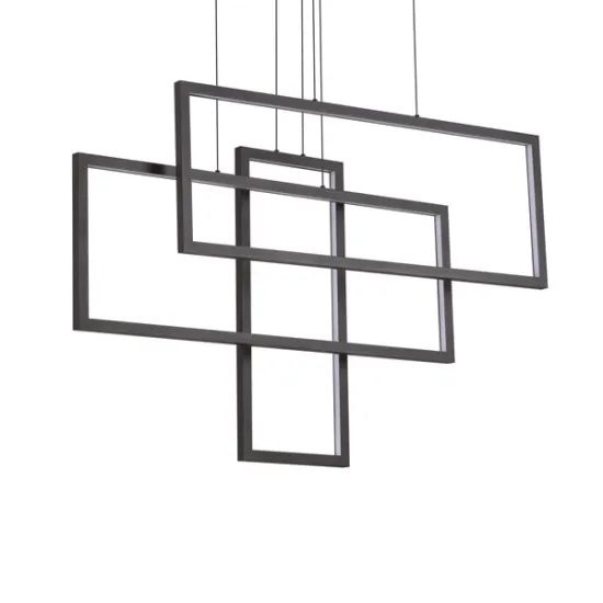 Ideal Lux Frame fekete LED függesztett lámpa (IDE-269382) LED 1 izzós IP20