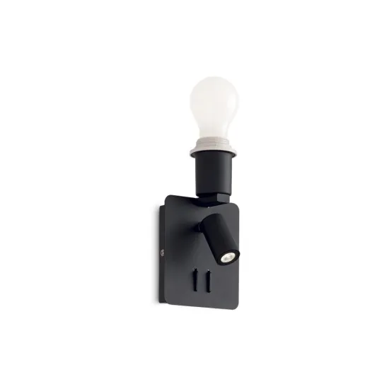 Ideal Lux Gea fekete falikar (IDE-239545) E27+LED 2 izzós IP20 Ideal Lux Gea fekete falikar (IDE-239545) E27+LED 2 izzós IP20