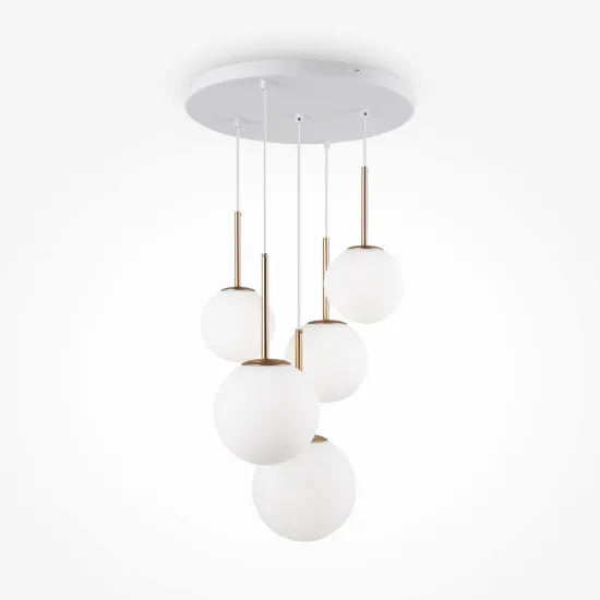 Maytoni Basic form arany-fehér függesztett lámpa (MAY-MOD321PL-05G) E14 5 izzós IP20