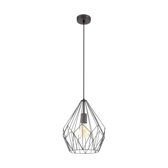 EGLO CARLTON fekete függesztett lámpa (EG-49257) E27 1 izzós IP20