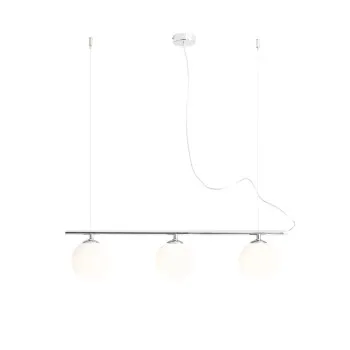 Aldex Beryl Glass króm-fehér függesztett lámpa (ALD-1006E_4) E14 3 izzós IP20