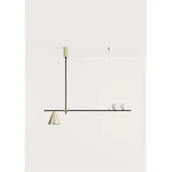 AROMAS DEL CAMPO CRANE fekete-sárgaréz függesztett lámpa (C1241) E27+G4 3 izzós IP20