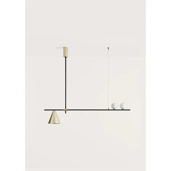 AROMAS DEL CAMPO CRANE fekete-sárgaréz függesztett lámpa (C1241) E27+G4 3 izzós IP20