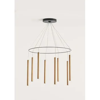 AROMAS DEL CAMPO MIKA MULTI fekete-sárgaréz LED függesztett lámpa (C1204/8) LED 8 izzós IP20