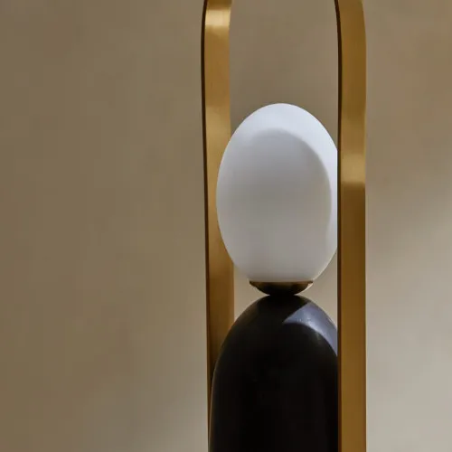 AROMAS DEL CAMPO NANO fekete-sárgaréz-fehér LED asztali lámpa (ARO-S1294) LED 1 izzós IP20