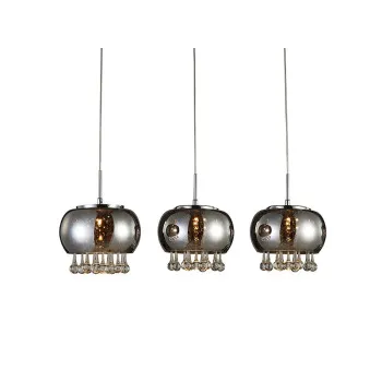 Azzardo Burn króm-átlátszó kristály függesztett lámpa  (AZ-2454) G9 3 izzós IP20