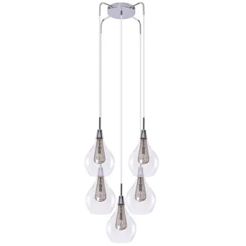 Azzardo Elektra króm-átlátszó függesztett lámpa  (AZ-1690) G9 5 izzós IP20