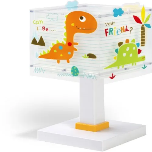 Dalber Dinos fehér-színes gyerek asztali lámpa (DA-73451) E14 1 izzós IP20