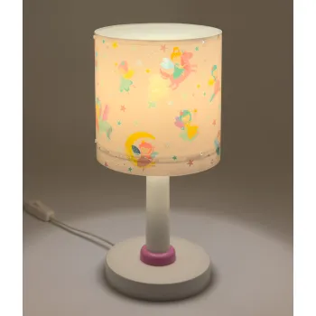 Dalber Fairy Dreams rózsaszín-fehér gyerek asztali lámpa (DA-42491) E14 1 izzós IP20