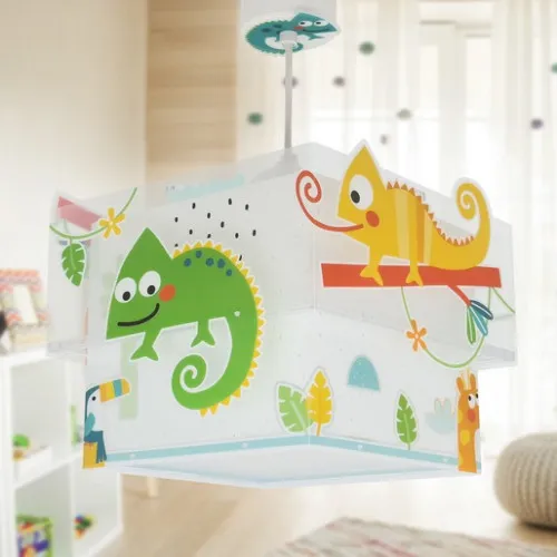 Dalber Happy Jungle fehér-színes gyerek függesztett lámpa (DA-63312) E27 1 izzós IP20