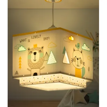 Dalber Hello Little fehér-sárga gyerek függesztett lámpa (DA-73242) E27 1 izzós IP20