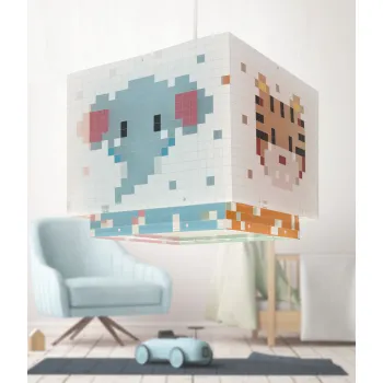 Dalber Little Pixel fehér-színes gyerek függesztett lámpa (DA-63372) E27 1 izzós IP20