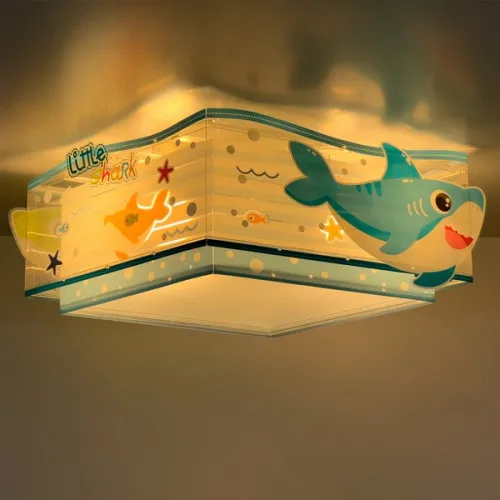 Dalber Little Shark fehér-kék gyerek mennyezeti lámpa (DA-63476) E27 2 izzós IP20