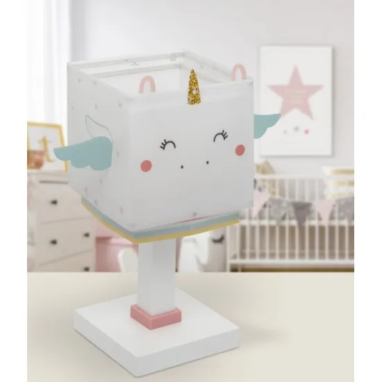 Dalber Little Unicorn fehér-kék gyerek asztali lámpa (DA-64591) E14 1 izzós IP20