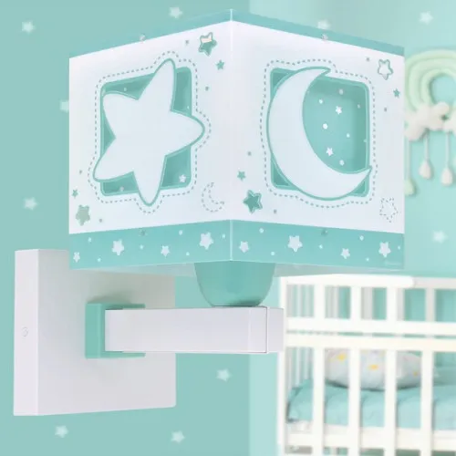 Dalber Moonlight fehér-zöld gyerek fali lámpa (DA-63239H) E27 1 izzós IP20