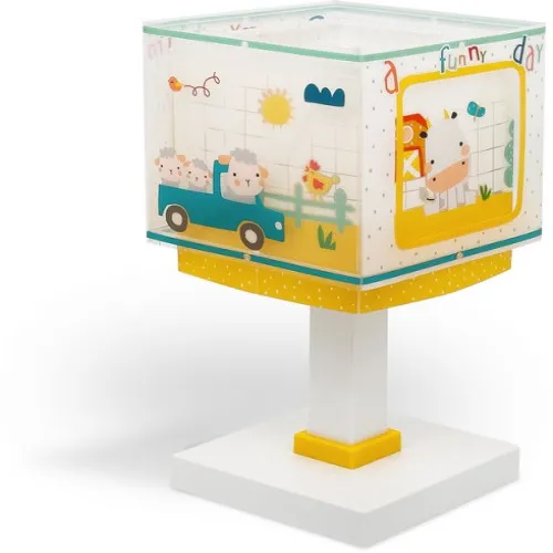 Dalber My Farm fehér-sárga gyerek asztali lámpa (DA-63401) E14 1 izzós IP20