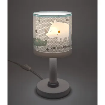 Dalber Rhino & Croco fehér-zöld gyerek asztali lámpa (DA-60621) E14 1 izzós IP20