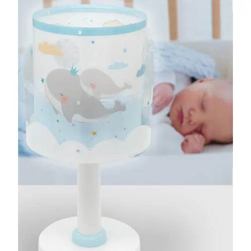 Dalber Whale Dreams fehér-kék gyerek asztali lámpa (DA-61171T) E14 1 izzós IP20