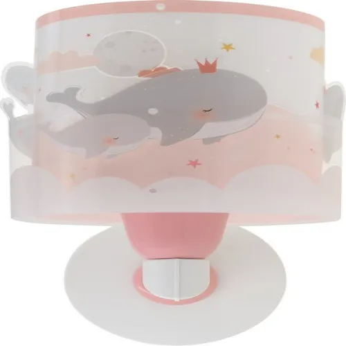 Dalber Whale Dreams fehér-rózsaszín gyerek fali lámpa (DA-61179S) E27 1 izzós IP20