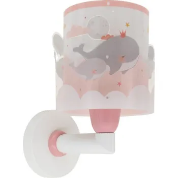 Dalber Whale Dreams fehér-rózsaszín gyerek fali lámpa (DA-61179S) E27 1 izzós IP20