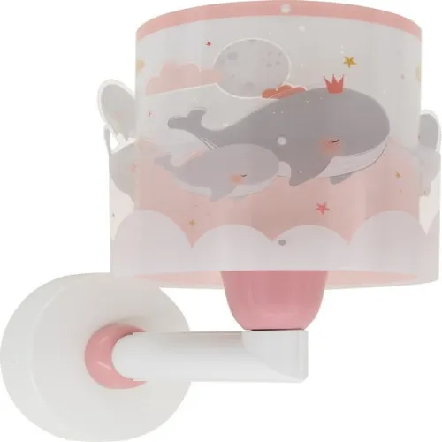 Dalber Whale Dreams fehér-rózsaszín gyerek fali lámpa (DA-61179S) E27 1 izzós IP20