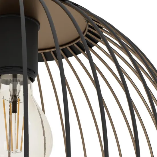 Eglo Almanzora fekete-réz függesztett lámpa (EG-901868) E27 1 izzós IP20