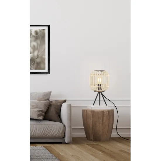 EGLO BORDESLEY fekete-barna asztali lámpa (EG-43218) E27 1 izzós IP20