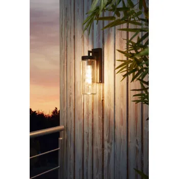 Eglo Bovolone fekete-átlátszó kültéri falikar (EG-97261) E27 1 izzós IP44