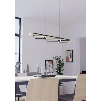 Eglo Boyal fekete-natúr LED függesztett lámpa (EG-901927) LED 3 izzós IP20