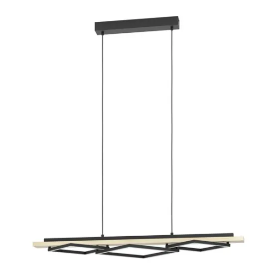 Eglo Boyal fekete-natúr LED függesztett lámpa (EG-901927) LED 3 izzós IP20