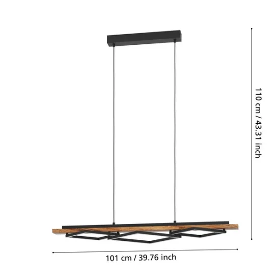 Eglo Boyal rusztikus barna LED függesztett lámpa (EG-901933) LED 3 izzós IP20