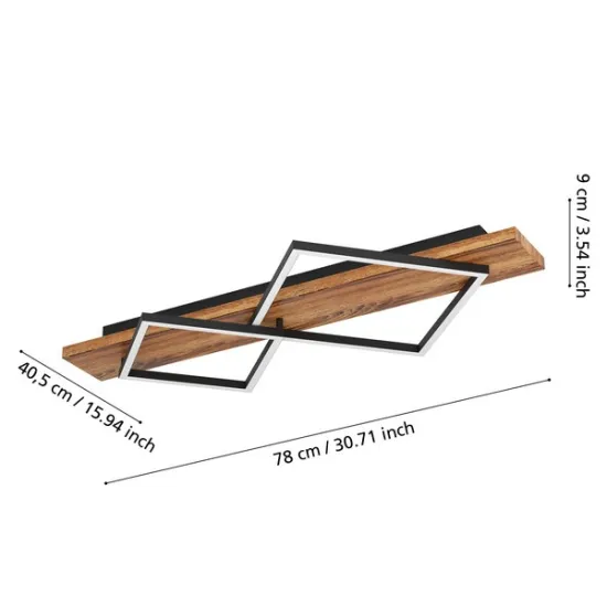 Eglo Boyal rusztikus barna LED mennyezeti lámpa (EG-901935) LED 2 izzós IP20
