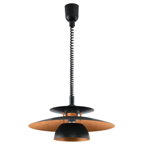 EGLO BRENDA fekete-fekete-vörösréz függesztett lámpa (EG-31666) E27 1 izzós IP20