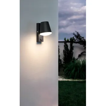 Eglo Caldiero antracit-fehér mozgásérzékelős kültéri fali lámpa (EG-97451) E27 1 izzós IP44