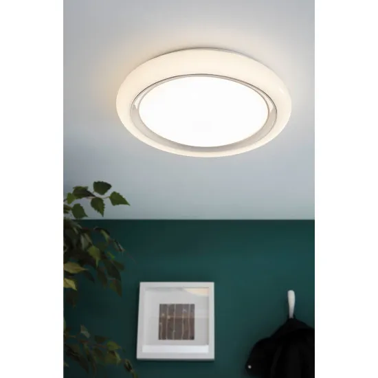 EGLO CAPASSO fehér-fehér-króm LED fali lámpa/mennyezeti lámpa (EG-96023) LED 1 izzós IP20