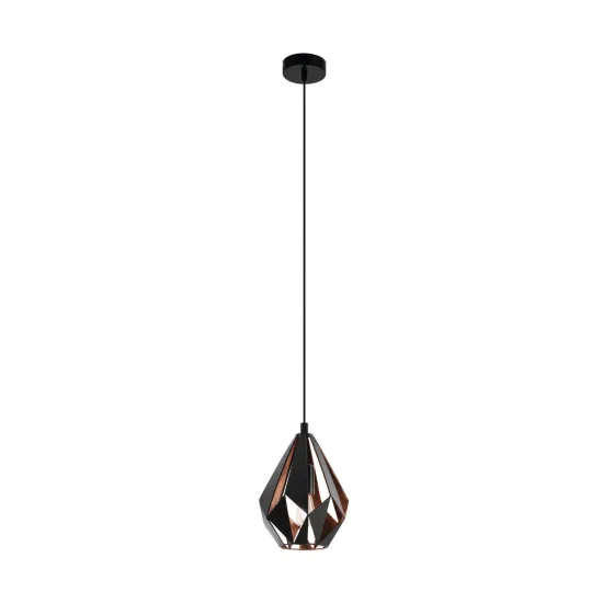 EGLO CARLTON 1 fekete-vörösréz függesztett lámpa (EG-49997) E27 1 izzós IP20
