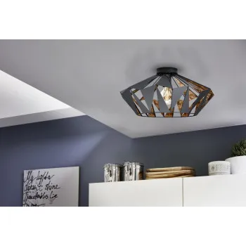 EGLO CARLTON 6 fekete-vörösréz mennyezeti lámpa (EG-43399) E27 1 izzós IP20