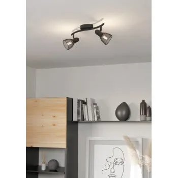 EGLO CAROVIGNO fekete LED spot lámpa (EG-98622) E14 2 izzós IP20