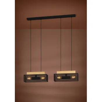 Eglo Cidraz fekete-barna függesztett lámpa (EG-390164) E27 4 izzós IP20